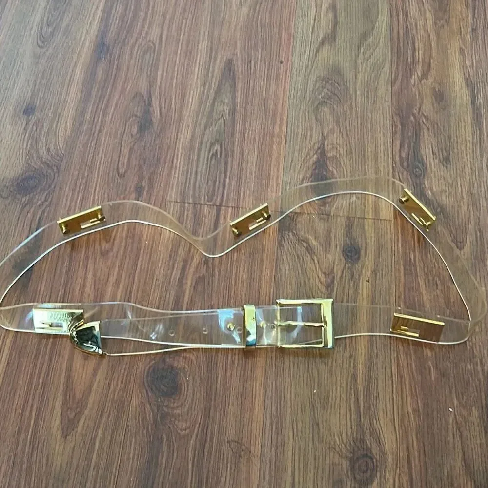 Vintage G belt clear with gold